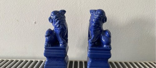 Pair chinese blue glazed - blue,
