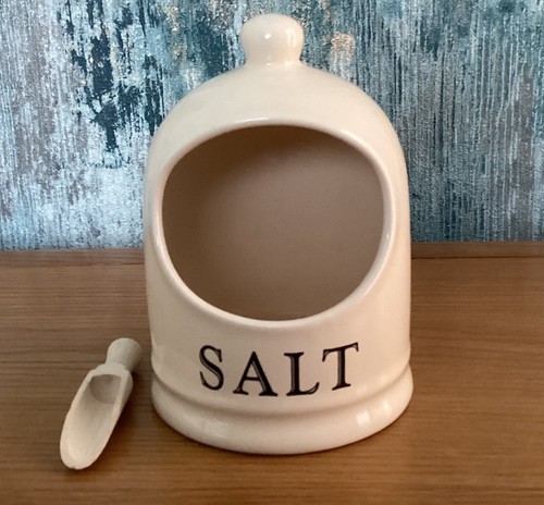 Salt pig and wooden spoon - pig,