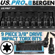 US PRO IMPACT TORX BIT Sockets Set 3/8" Drive Impact TRX Star Sockets T20 To T60