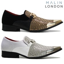 MENS RHINESTONE BUCKLE RETRO SMART FORMAL PARTY WEDDING DRESS LOAFERS SHOES SIZE
