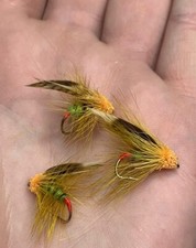 Eiretroutflies X3 Green Peter Peach Head Muddler Trout Fly Size 10.