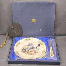 Aynsley COTTAGE GARDEN * Boxed CHEESE SET * Plate and Cutter * NEW UNUSED