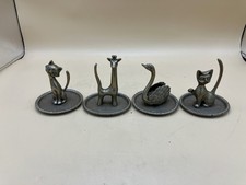 Vintage 1960s Seba Silver Plated Ring Holder Collection Cat Giraffe Swan Joblot