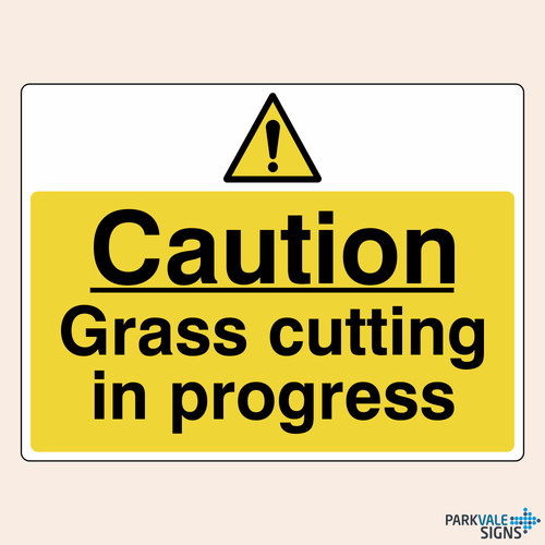 Caution grass cutting - grass, in
