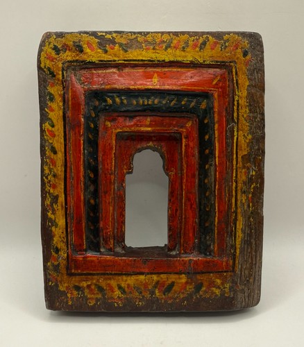 Antique indian painted teak - antique,