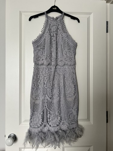 Lipsy vip grey lace - grey, dress
