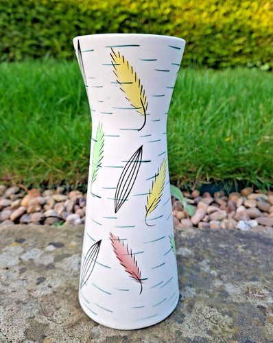 Vintage vulcan ware vase - vulcan, leaf