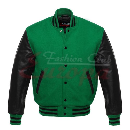 Varsity letterman green - letterman, wool