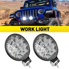 2x Round LED Work Light Bar Pods Roof Spot Lights Driving Lamp Offroad SUV 4inch
