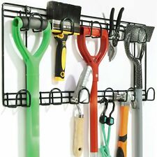 Double Garden Tool Rack Shed Garage Wall Mounted Storage Organiser Holder Hooks