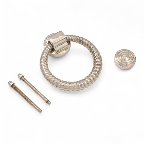 Polished nickel reeded ring - reeded,