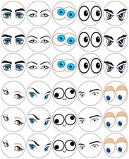 Cartoon Eyes Cupcake Toppers