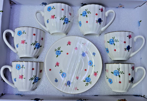 Vintage blue floral - blue, turkish