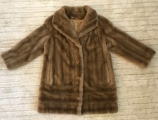 Tissavel France Faux Fur Coat Women's Size 10/Large Caramel Brown/Blonde