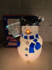  Xmas Fiber Optic multi Color Changing 10” Snowmen snowman display Christmas 