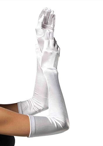 Ladies white satin extra long - extra,