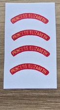 Triang HORNBY R50 Etc 4 x Self adhesive PRINCESS ELIZABETH repro nameplates