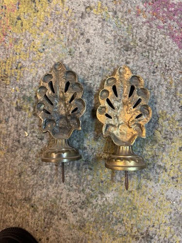 Victorian brass curtain pole - brass,