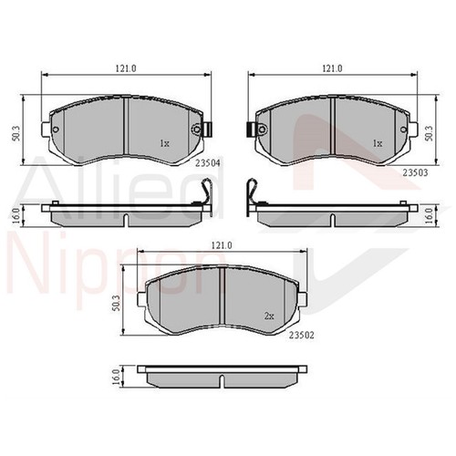 Brake pads set - brake, nissan