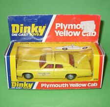 Dinky / 278 Plymouth Gran Fury Yellow Cab Taxi / Boxed