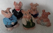 Wade NatWest Pigs Full Set Of 5 With Original Stoppers