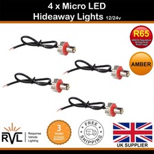 X4 Amber Flashing LED Hideaway Light Micro Blast Small Strobe Covert 12v/24v