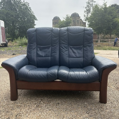 Blue leather ekornes - blue,