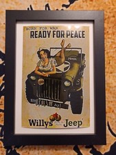 Framed Mini WW2 Willys Jeep