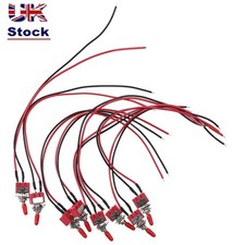 1/8Pcs SPST Mini Toggle Switch MTS-101 Pre-soldered Wires Button  Dash Dashboard