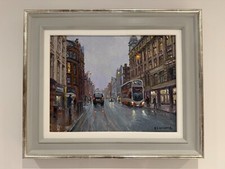 Reg Gardner – Catching The Bus, Deansgate - 14" x 18" - Original Painting