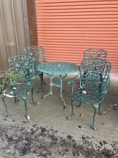 vintage cast aluminium garden table and chairs
