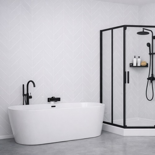 Tile effect shower wall - tile, panels