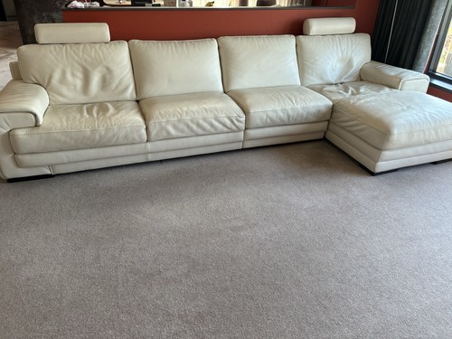 Natuzzi cream leather - leather, large