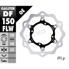 Galfer Front Steel Floating Wave Rotor - DF150FLW For Kawasaki Klx, Suzuki Dr250