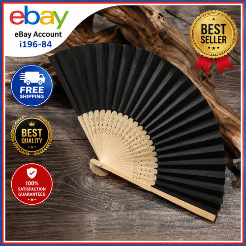 Silk bamboo folding hand fan - hand,