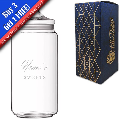 Personalised glass sweet jar - personalised,