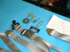 Jaguar E-Type 2+2/FHC/ MK2 3 Point Front  Seat Belt Kit Jaguar Chrome Buckle