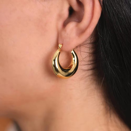 9ct yellow gold - filled, creole