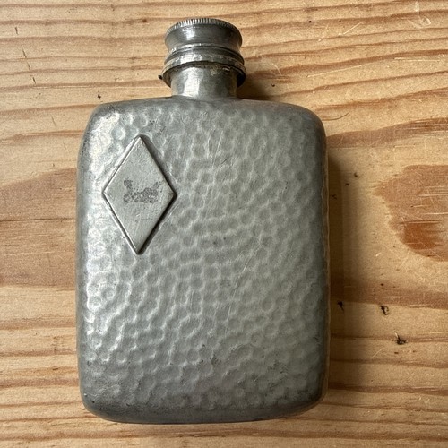 Antique small pewter hip - pewter,