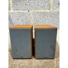 Pair Of Hitachi Bookshelf Speakers Brown Grey 8-Ohm 50W For Home Theater System