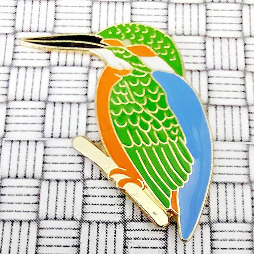 Kingfisher bird rspb enamel - kingfisher,