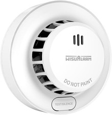 Smoke Detector Fire Alarm Test/Silence Button Powerful 85dB Sound White 1 Pack