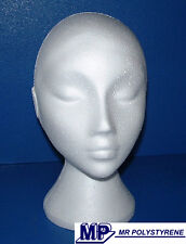 2 POLYSTYRENE FEMALE MANNEQUIN DISPLAY HEAD
