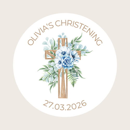 Personalised round christening - personalised,