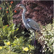 DECOY HERON DETERRENT FOR POND SCARER GARDEN BIRD PEST ORNAMENT PLASTIC RESIN