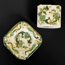 Masons Chartreuse Match Holder And Ashtray C1920