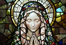 Mary Magdalene Faux Stained Glass Window Look Metal Sign, Mary Magdalene Plaque