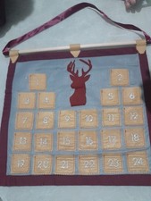 Wall Hanging Fabric Christmas Advent Calendar Countdown