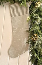 Vanessa Arbuthnott  Xmas stocking - Peony And Sage Stripe- Ian Mankin