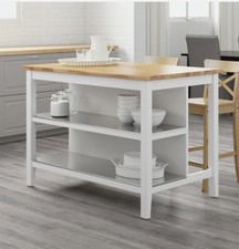 IKEA Stenstorp Kitchen Island/Breakfast Bar White, 1260X790X900MM Steel Shelves